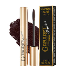 Vivienne Sabó Cabaret Premiere Brown Mascara packaging close-up highlighting long-wear, cruelty-free appeal.