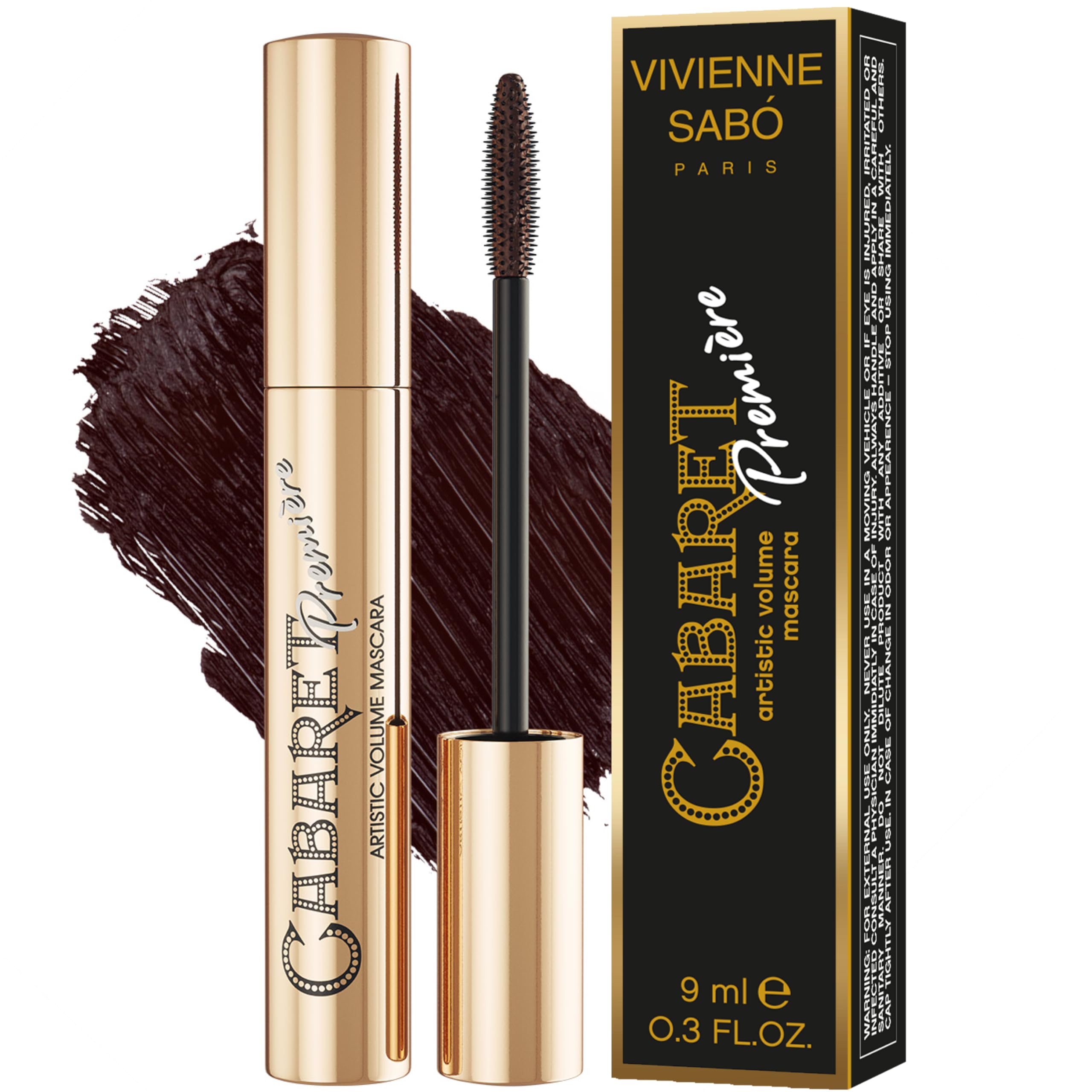 Vivienne Sabó Cabaret Premiere Brown Mascara wand close-up for defined, precise lashes
