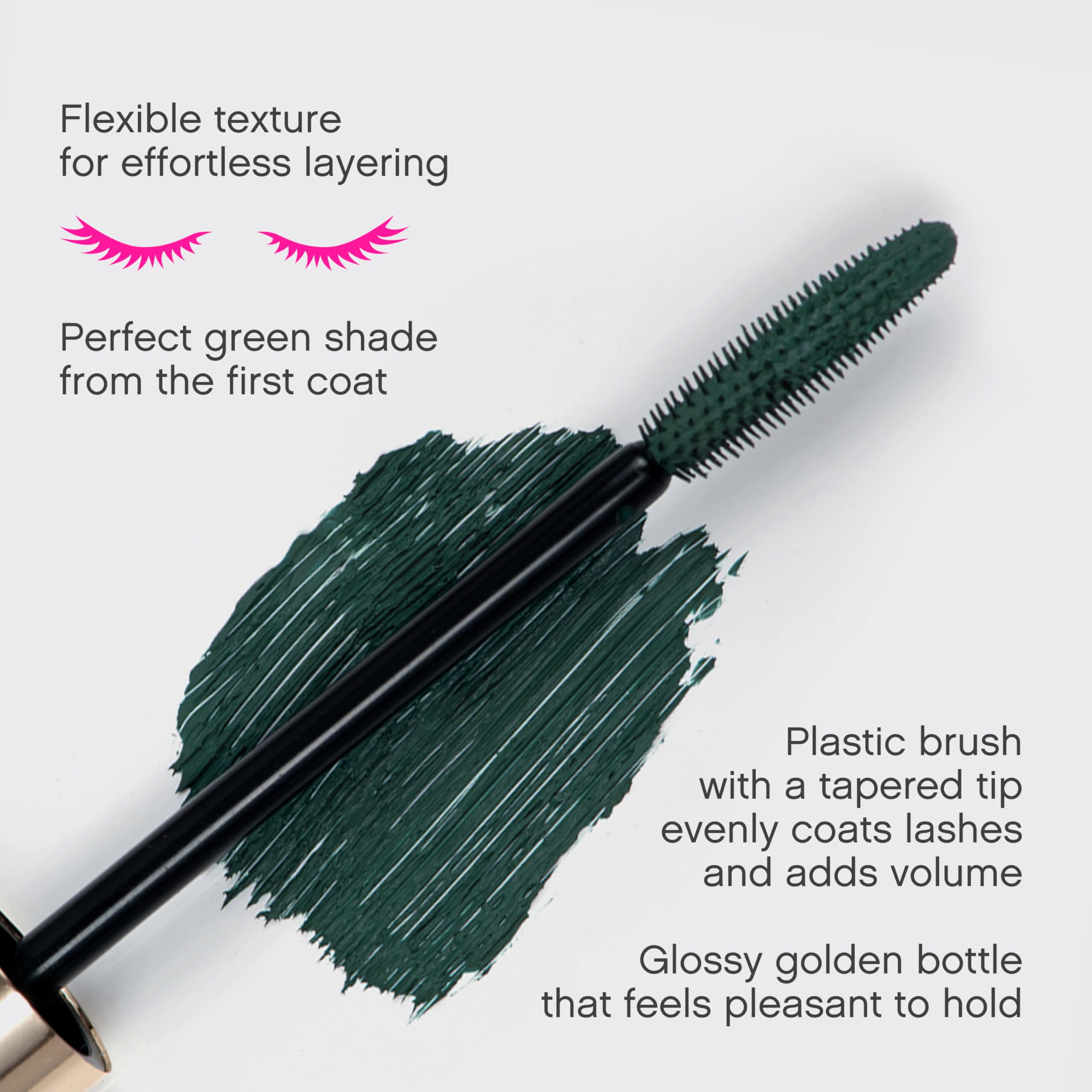 Vivienne Sabó Cabaret Premiere Green Mascara brush closeup highlights precise application