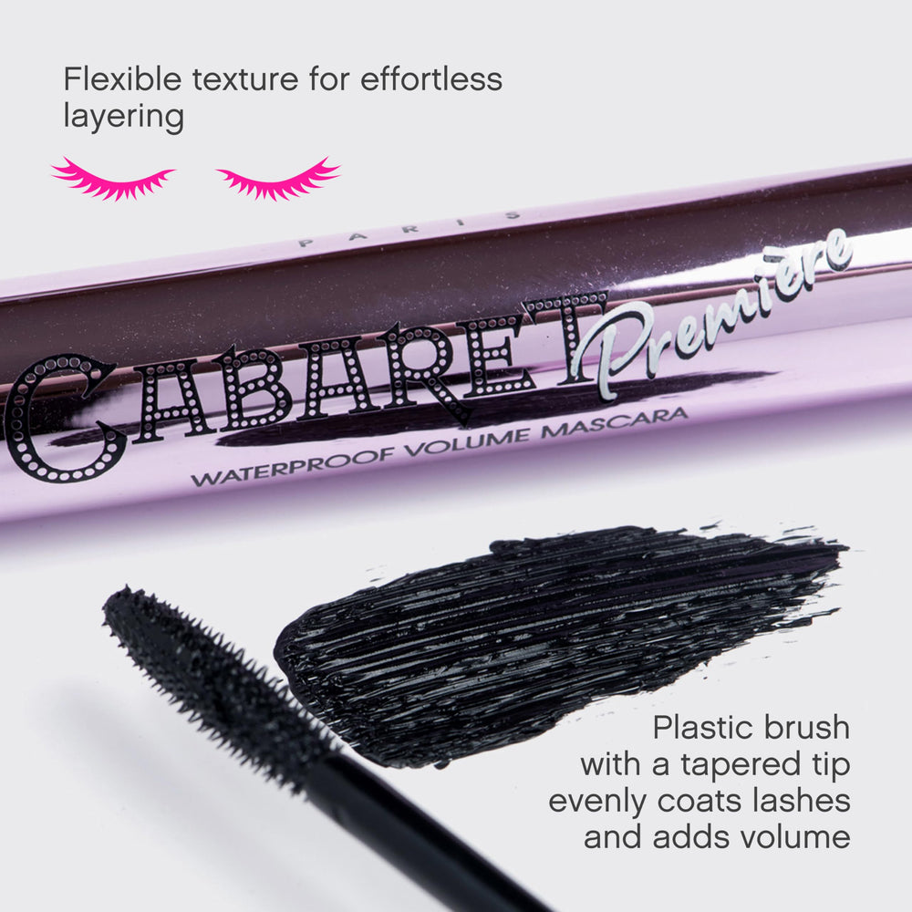 Vivienne Sabó Cabaret Premiere lash swatch demonstrates telescopic length