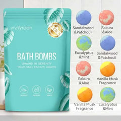 Vivifyrean Bath Bombs: colorful bubbles create a visual spa moment and mood-boosting bath.
