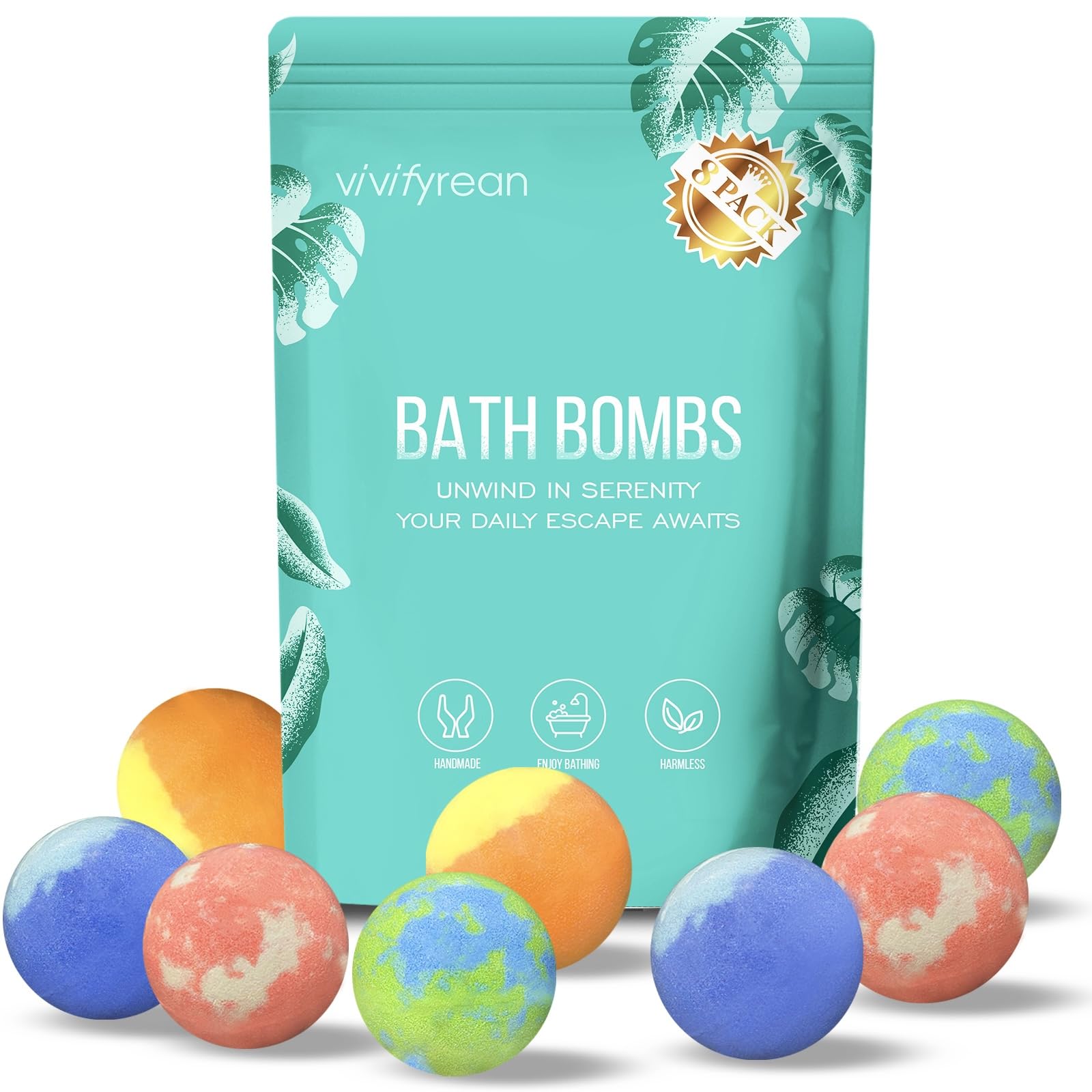 Vivifyrean Bath Bomb Gift Set: beautifully wrapped, ideal for gifting and home spa relaxation.