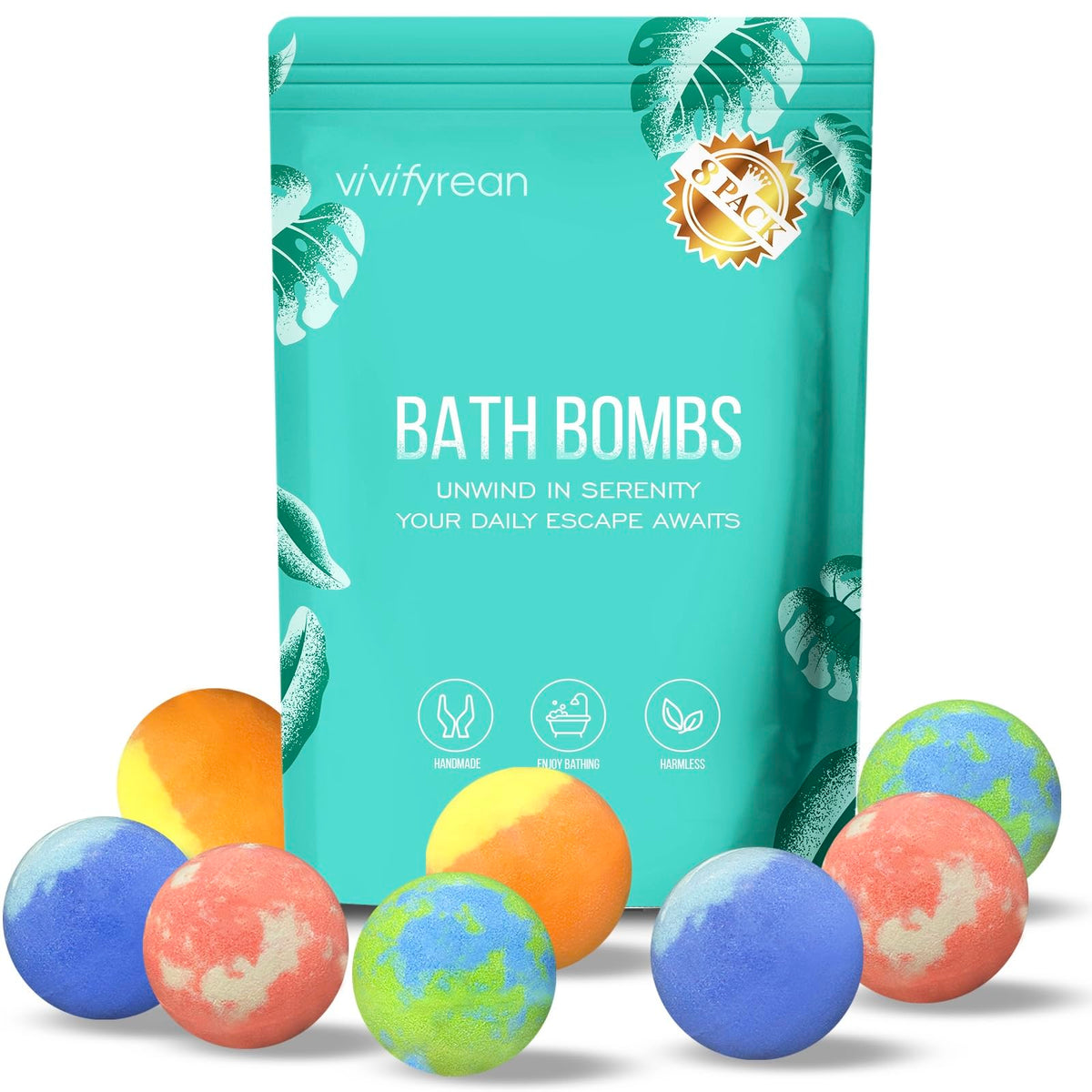 Vivifyrean Bath Bomb Gift Set: beautifully wrapped, ideal for gifting and home spa relaxation.