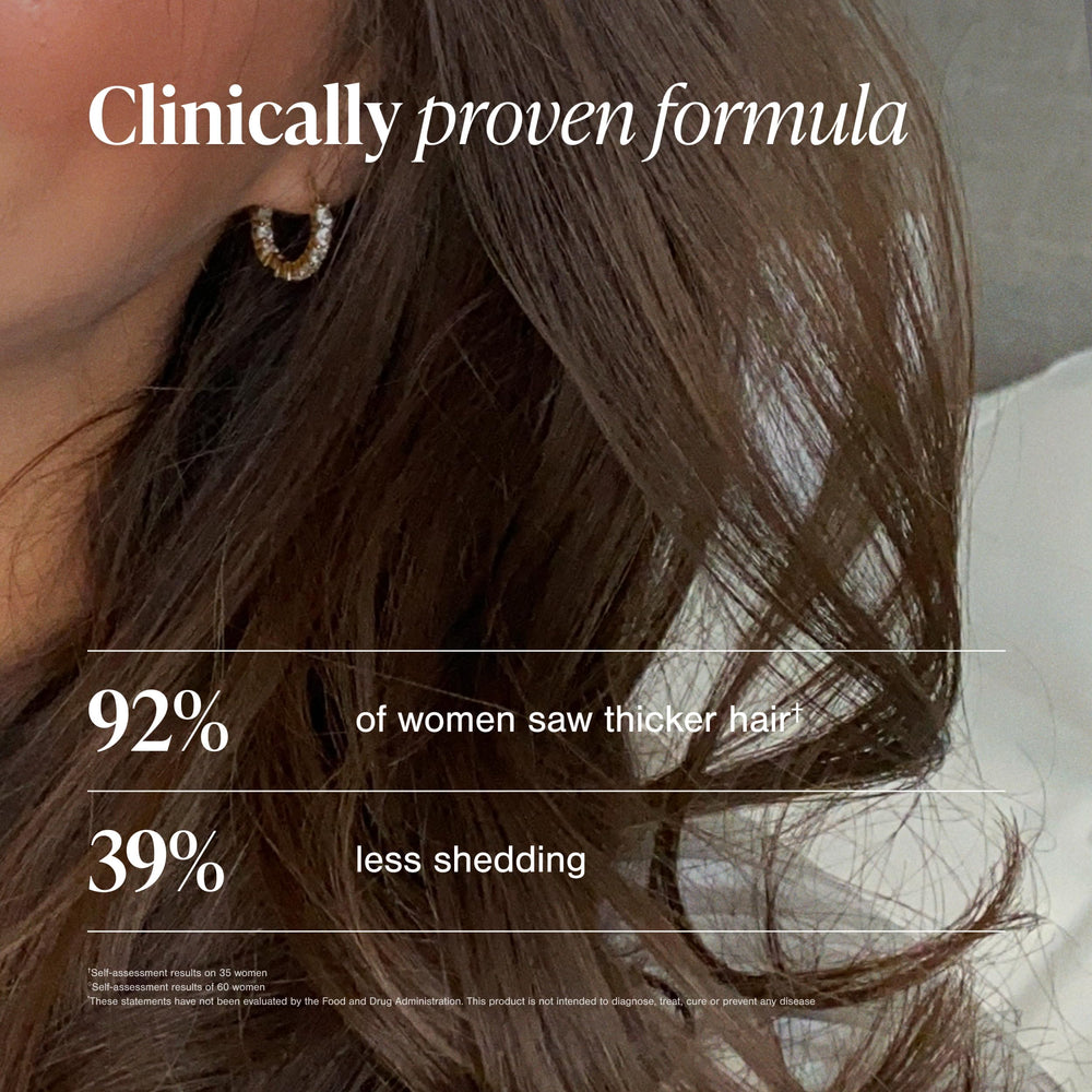 viviscal bottle open with tablets spilling, brand showing convenient supply benefit