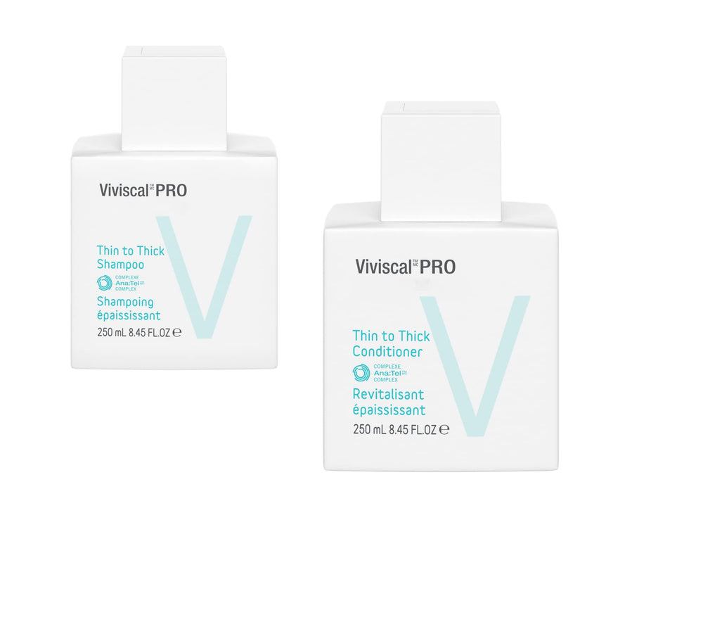 Viviscal Professional Thin to Thick shampoo bottle showing gentle cleansing.