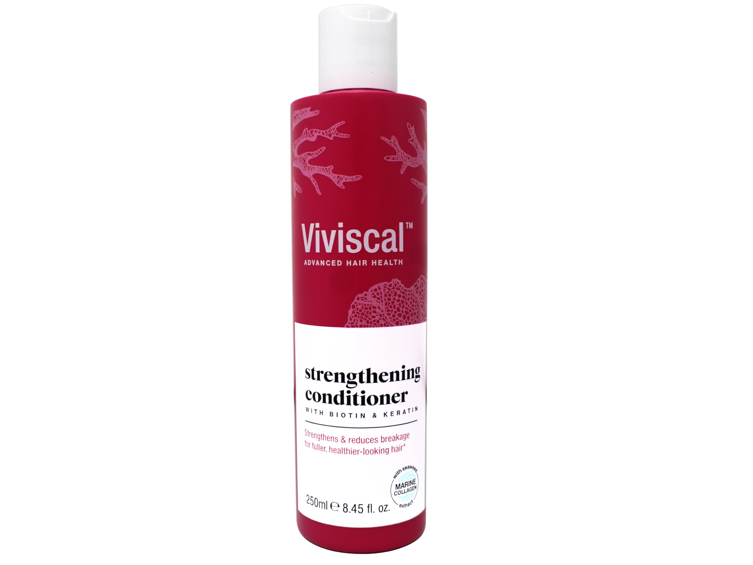 Viviscal seaweed extract label detail highlights nourishing botanical ingredients for hair health.