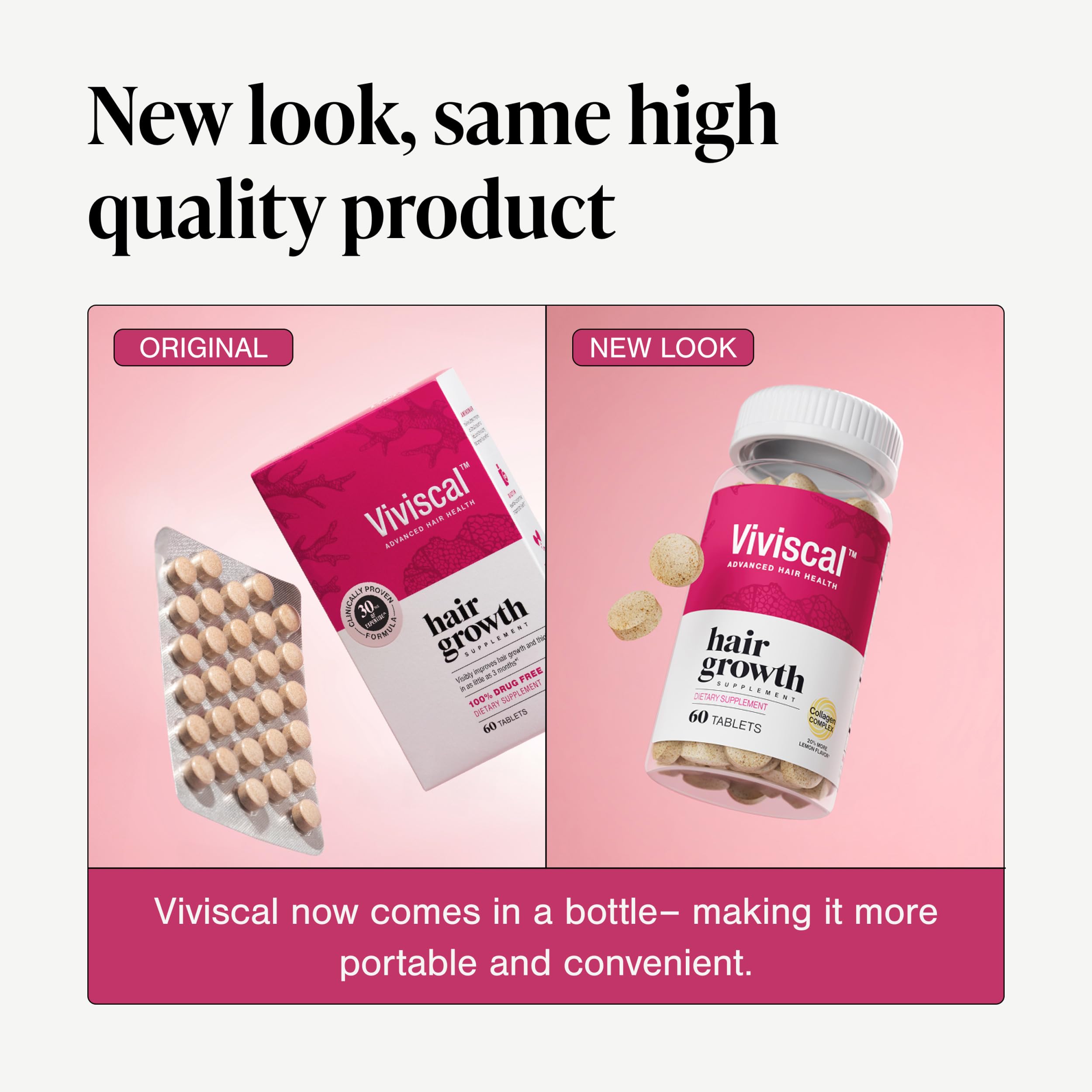 viviscal tablets close-up showing smooth texture and easy daily dosing benefit
