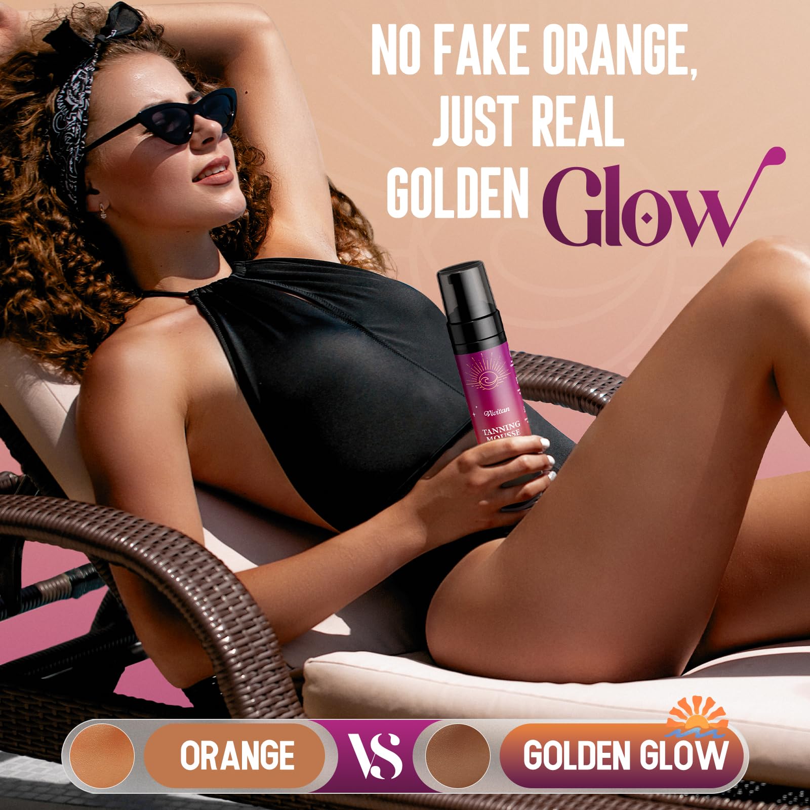 Vivitan back strap to reduce spine streaks during tanning