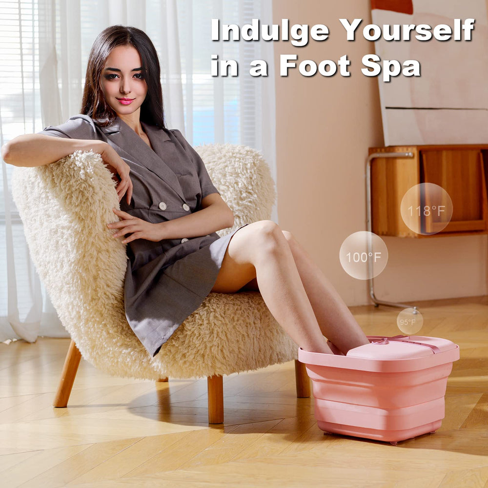 VIVIYA collapsible foot spa folded for compact storage