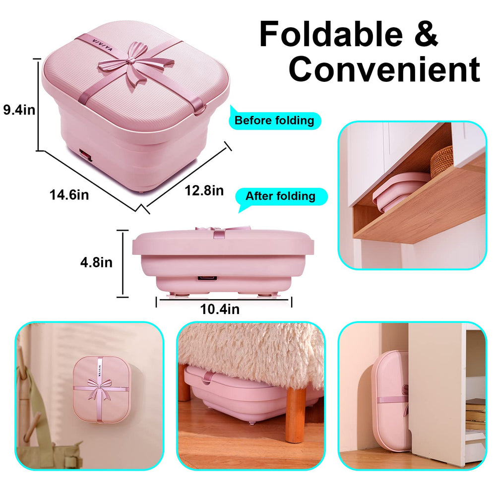 VIVIYA pink collapsible foot spa as a thoughtful home gift