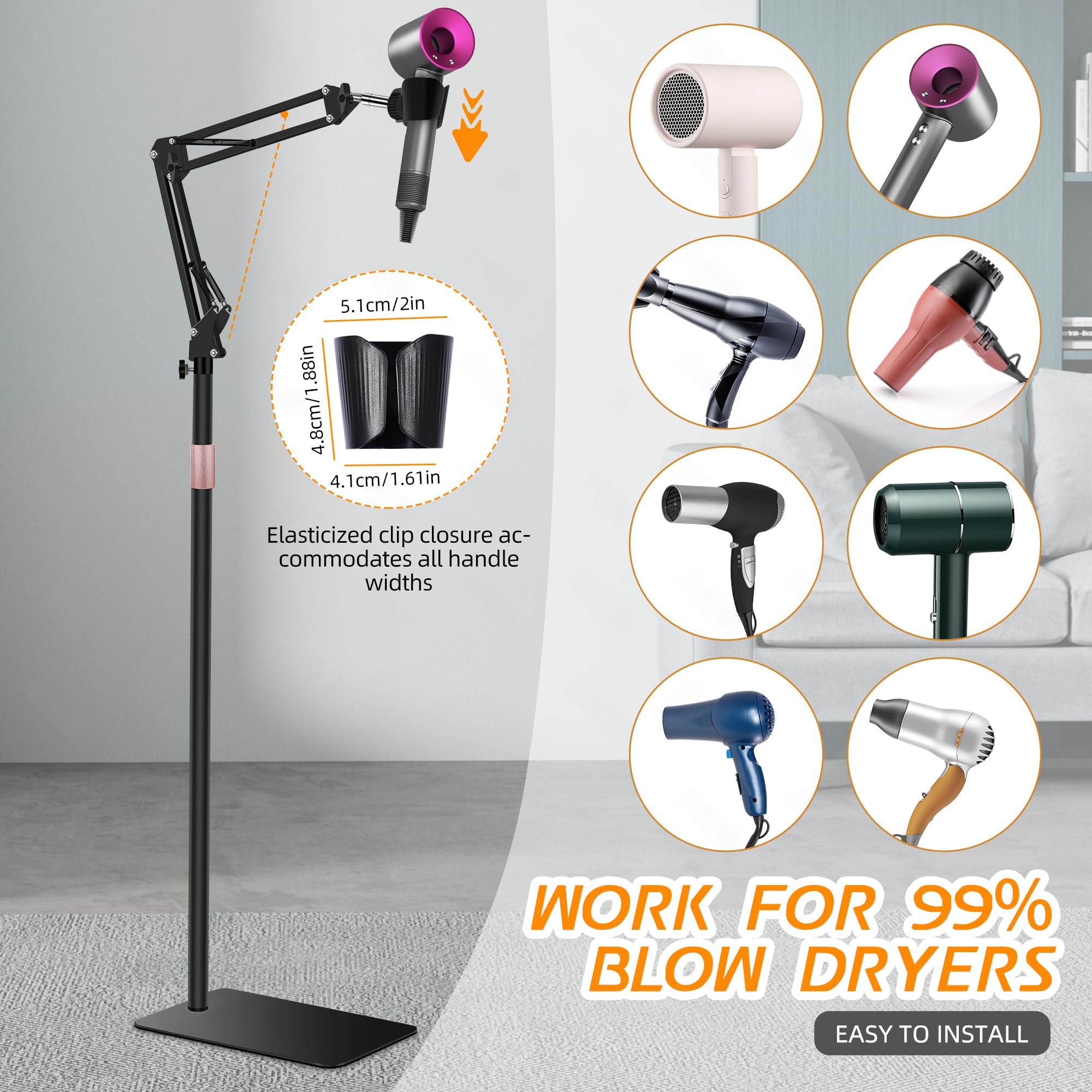 Vivnoon heavy base stability supports heavy dryers without slipping.