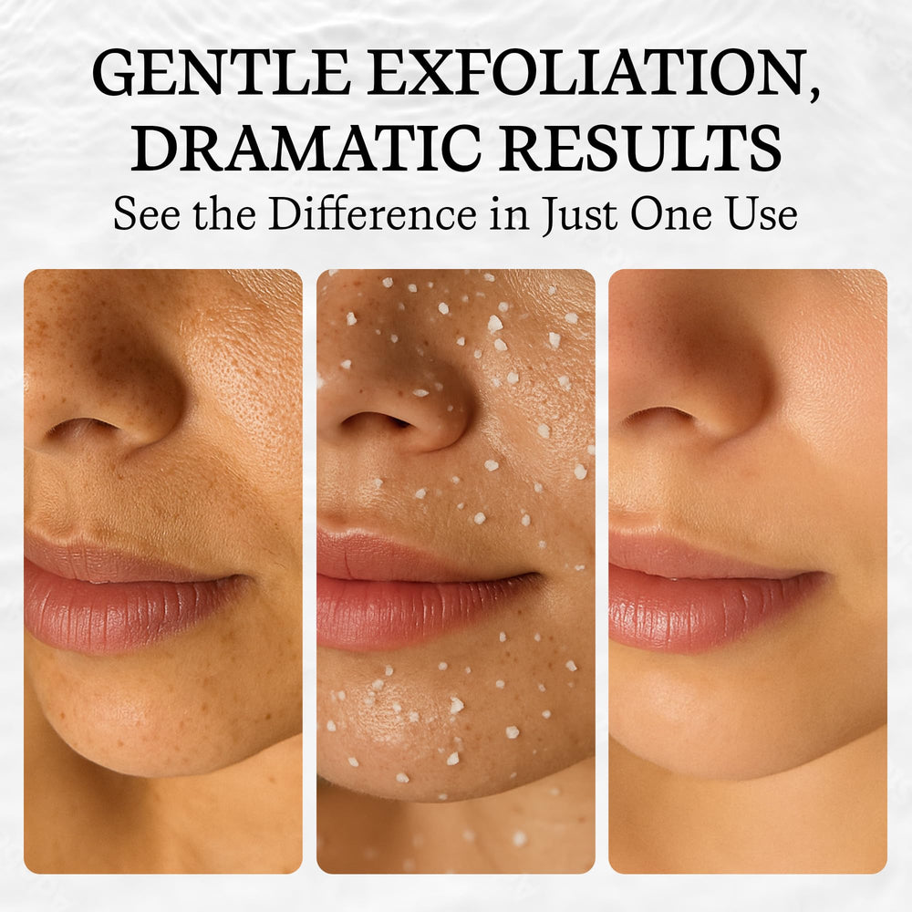 Vivo Per Lei gel-texture closeup showing non-abrasive clumps for gentle exfoliation