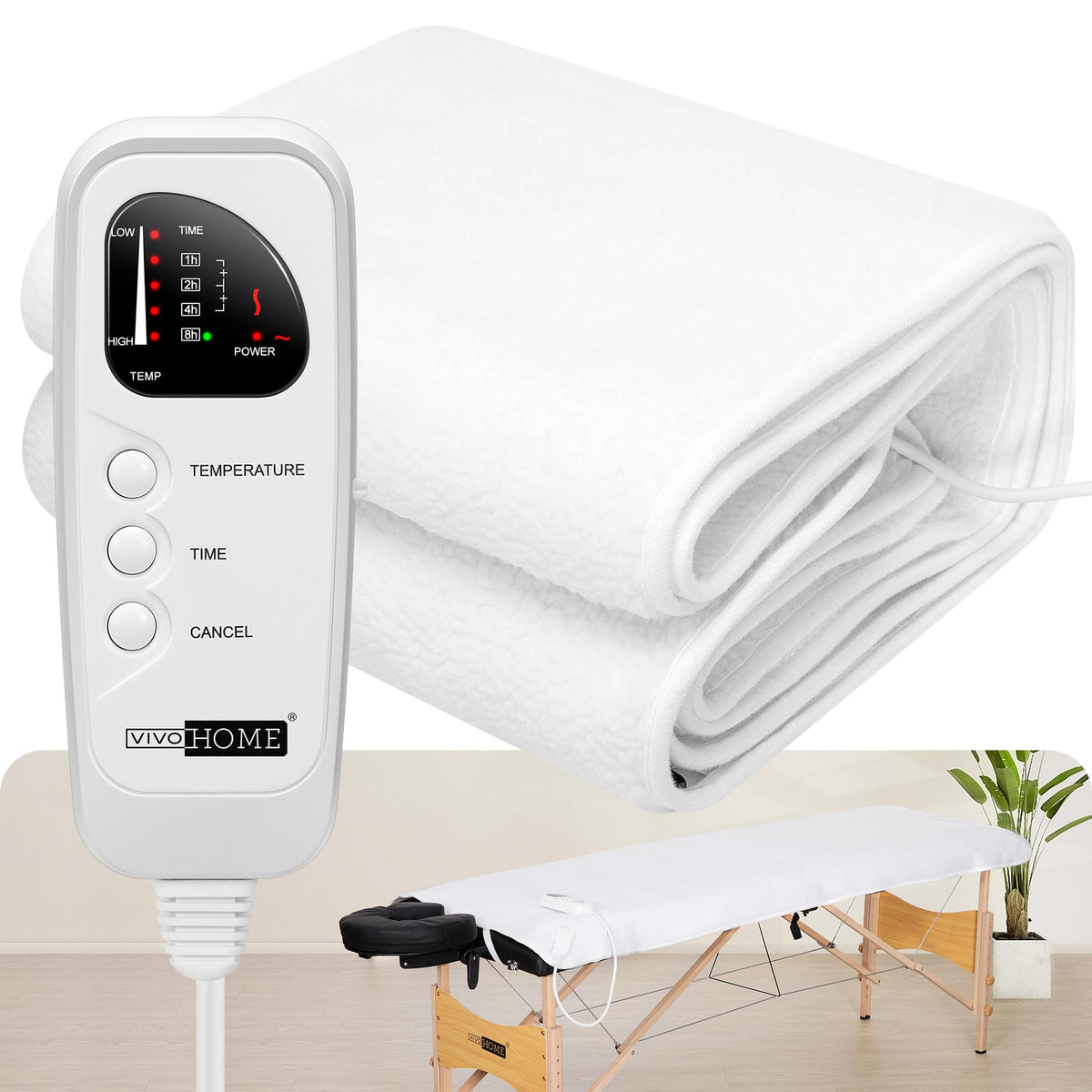 VIVOHOME massage table warmer with soft fluffy texture for luxurious comfort