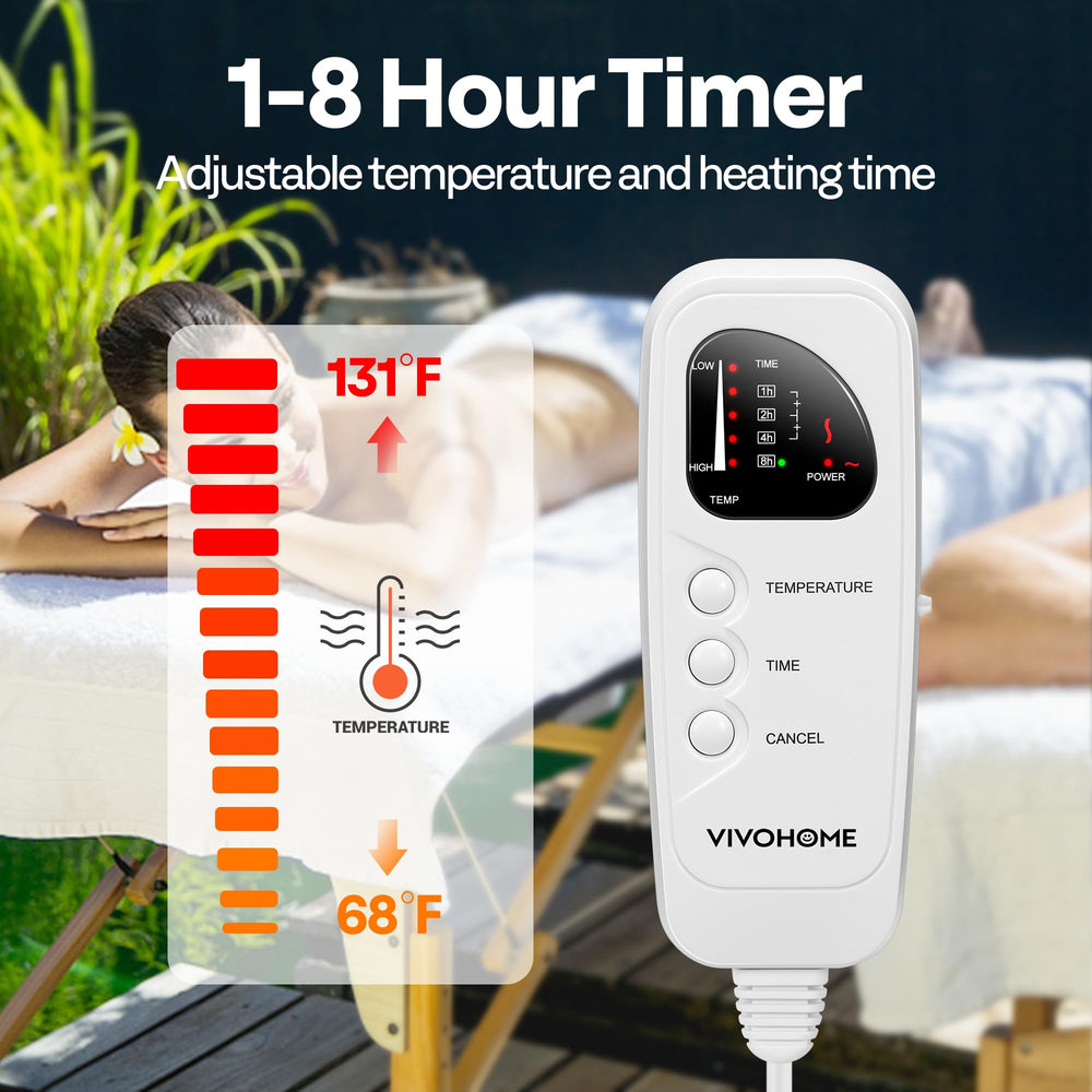 VIVOHOME warmer features detachable connector for easy machine washing