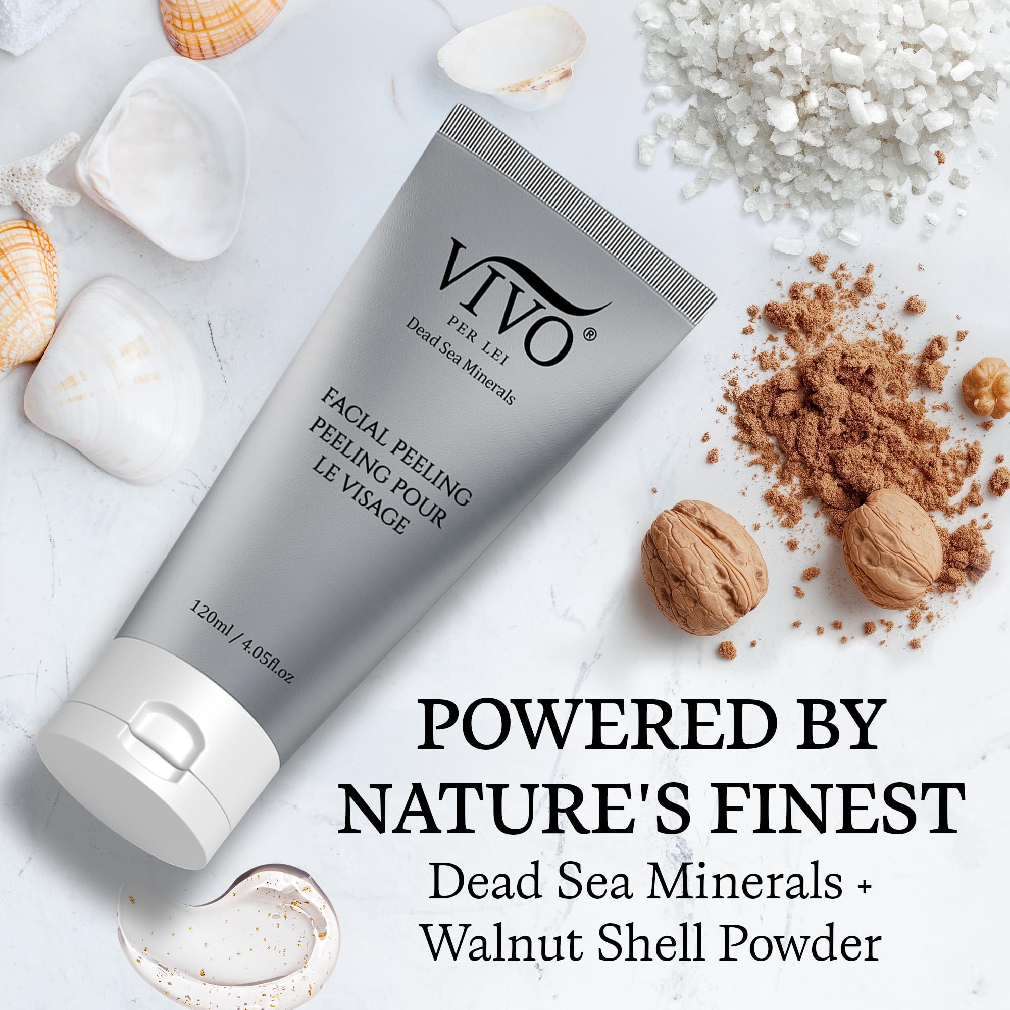 Vivo Per Lei rinse with warm water reveals refreshed, non-stripping skin.
