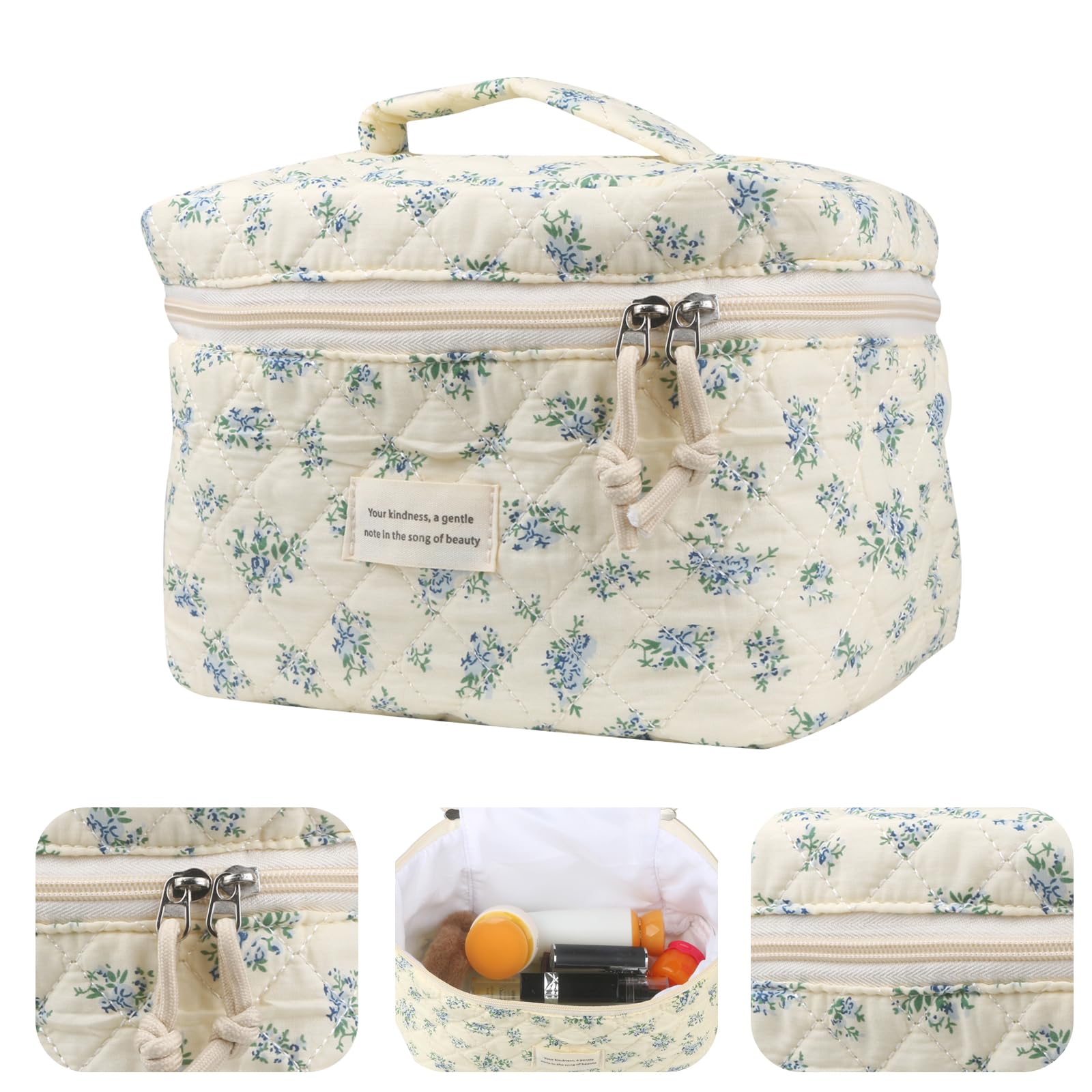VIWIME makeup bag coquette floral pattern offers stylish storage
