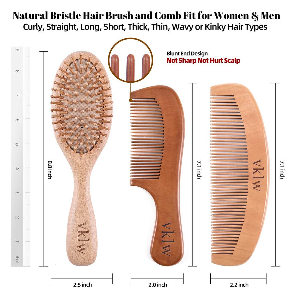 VKLW detangling paddle image shows easy smoothing and frizz control.