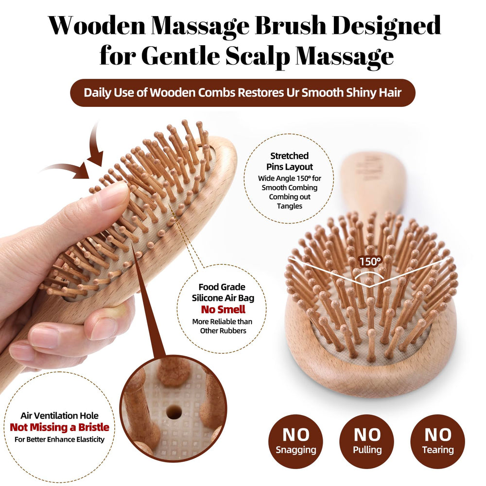VKLW brush features silicone cushioning for comfortable scalp brushing.