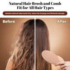VKLW wooden brush ergonomic handle supports a comfortable grip.