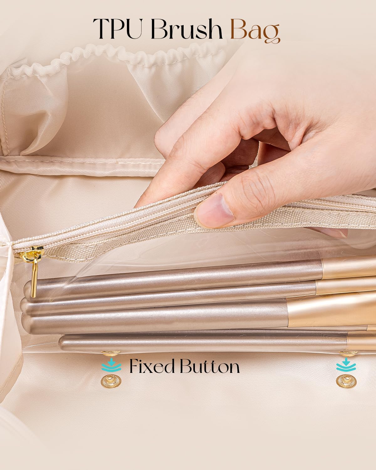 Vlando makeup bag durable handle supports travel and on-the-go use