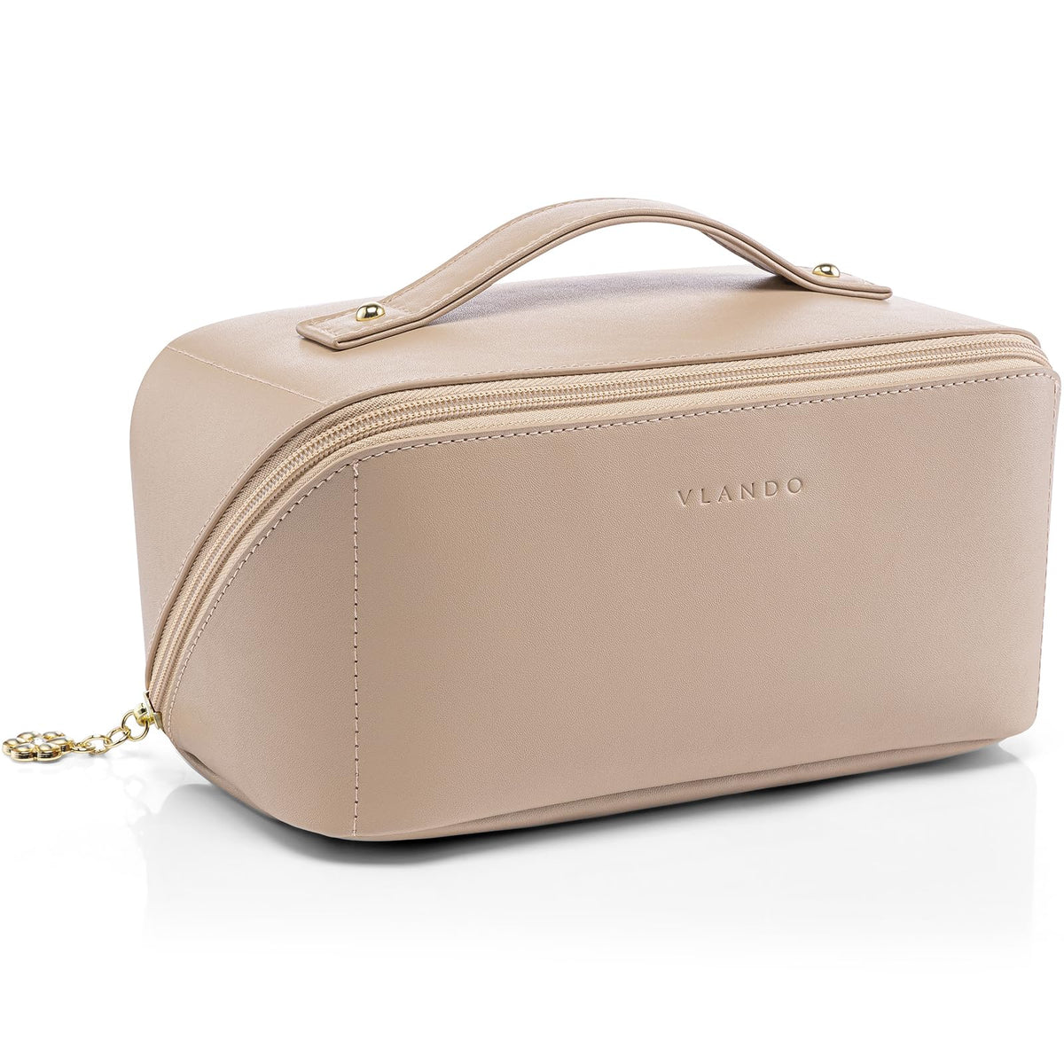 Vlando makeup bag large capacity open view for easy cosmetic access on trips