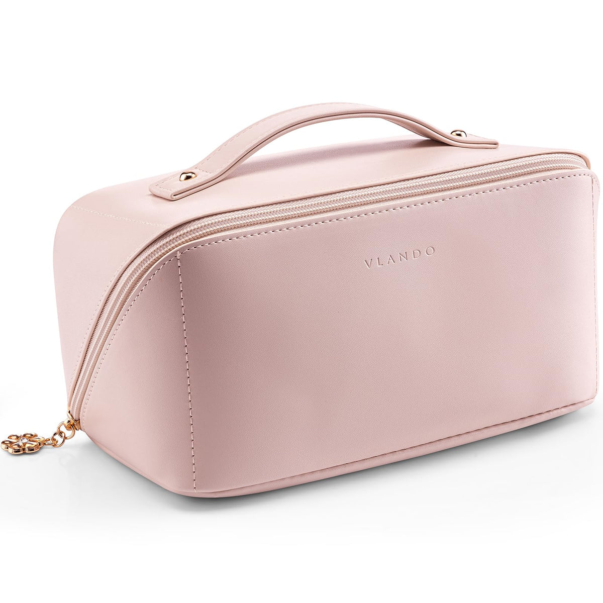 Vlando makeup bag large capacity open design for quick access and organization.