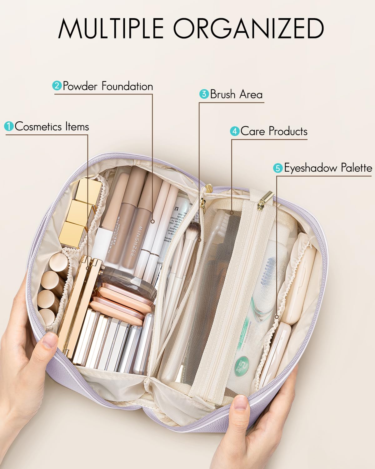 Vlando bag features middle TPU pocket for small items during quick trips.