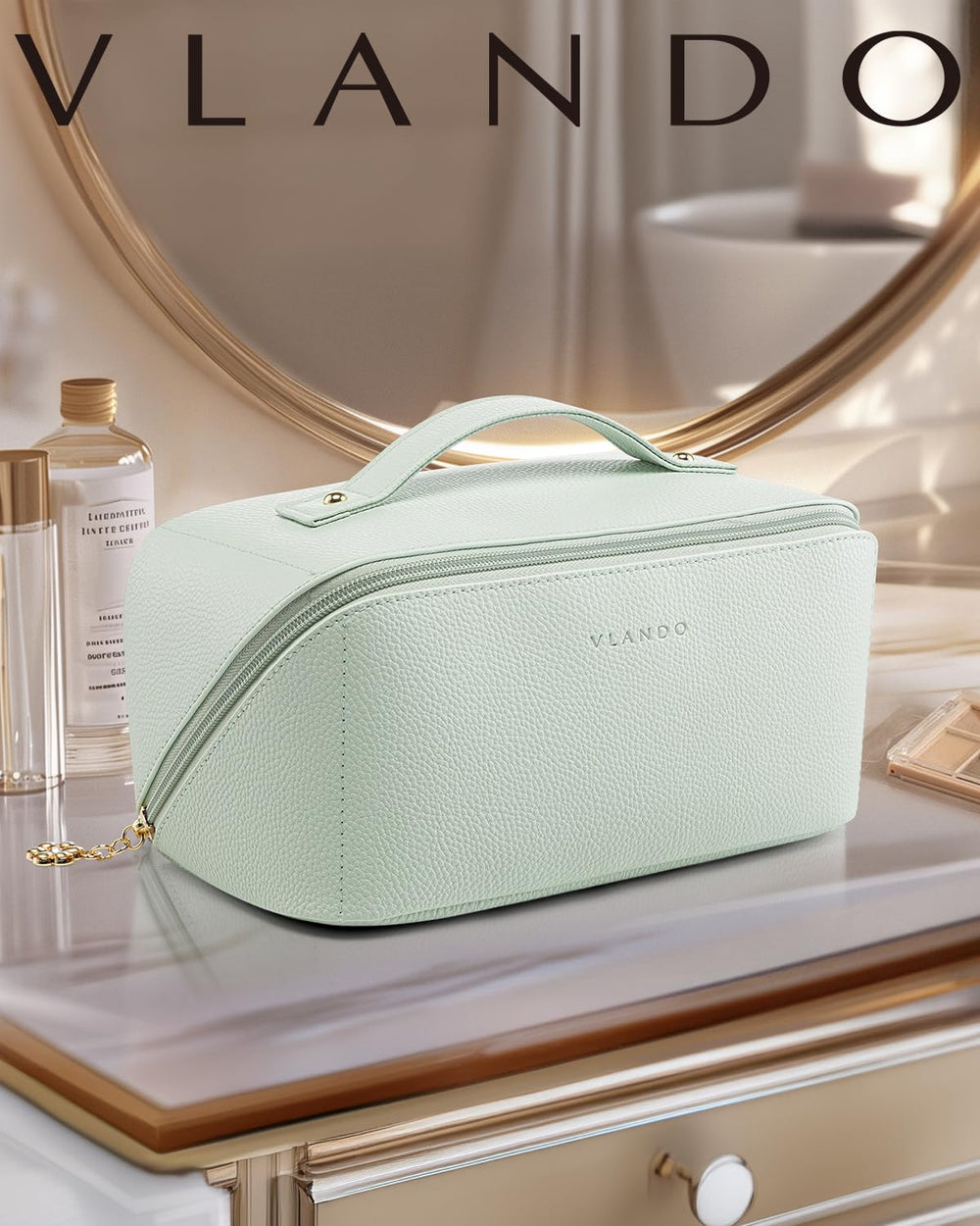 Vlando makeup bag mint green ready for travel and everyday use