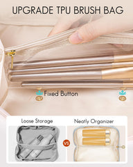 Vlando makeup bag organization with multiple compartments helps keep brushes tidy
