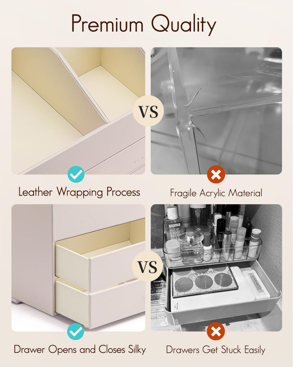 Vlando drawer slides glide smoothly for effortless access to contents.