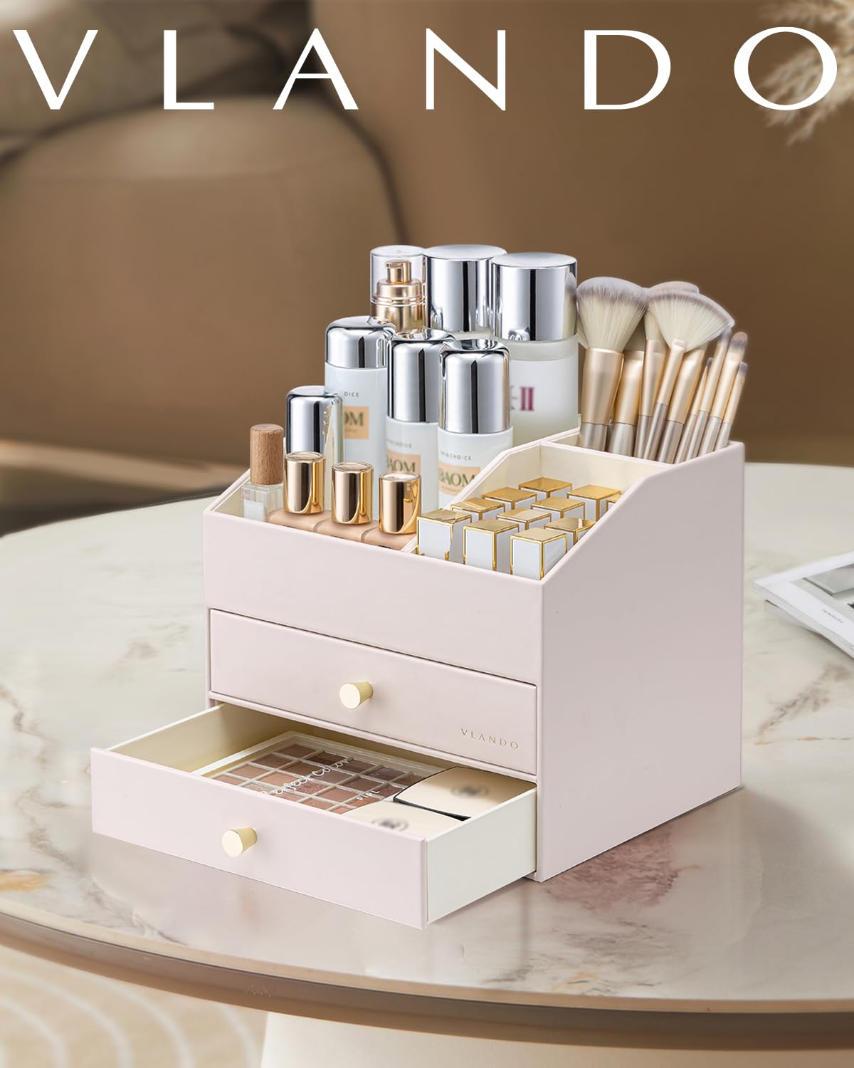 Vlando makeup organizer makes a stylish gift idea for women.