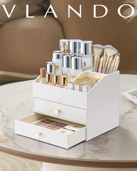 Vlando removable lipstick holder separates lip products for easy access.