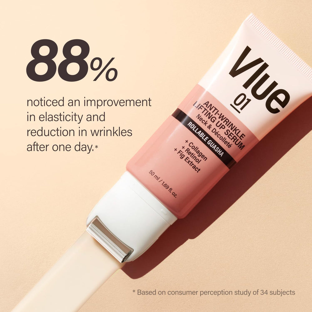 VLUE branding with lifestyle shot for generations skincare messaging.