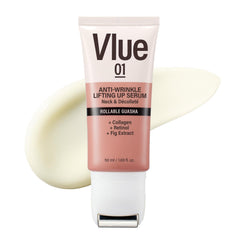 VLUE Retinol Guasha Neck Firming Cream packaging highlights premium branding and skincare ritual.