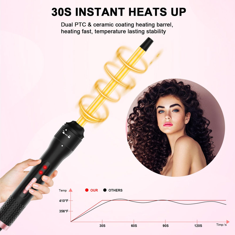 Vnina compact wand ideal for short hair with a long barrel design.