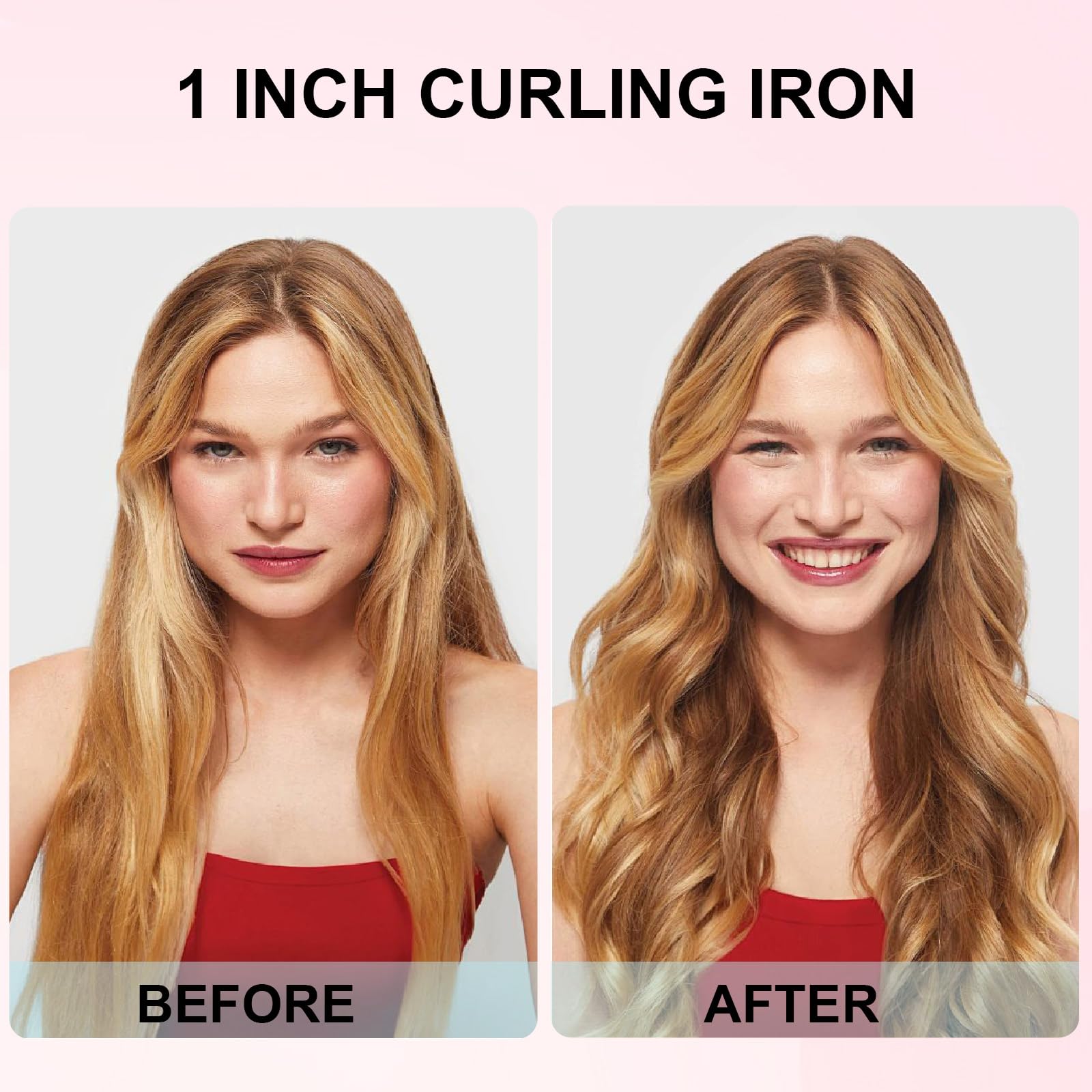 Vnina long-barrel wand ideal for creating versatile waves on long hair.