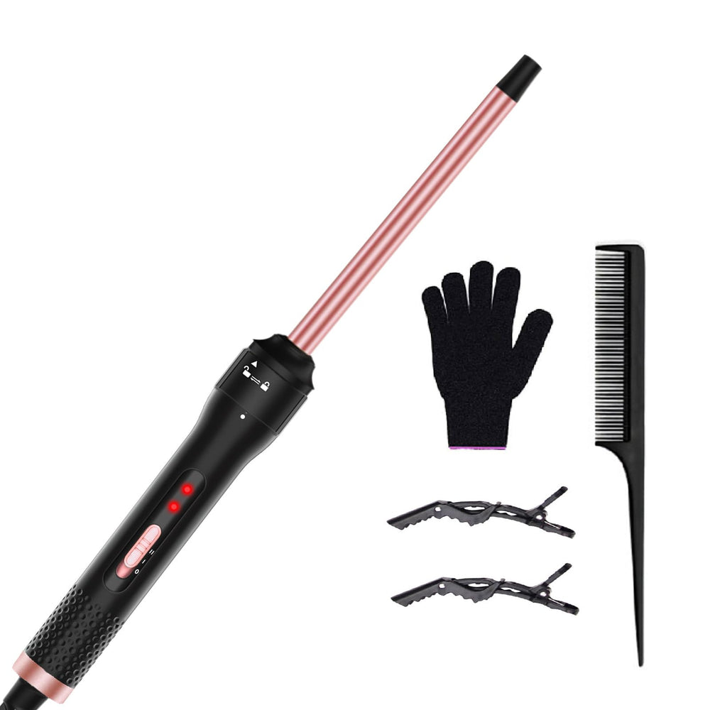 Vnina professional half-inch curling iron close-up showing tight curls for volume.