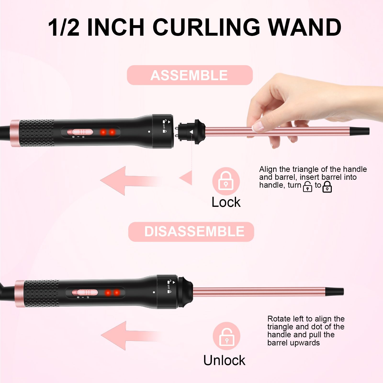 Vnina two-temperature curling iron offers 356℉–410℉ range for versatile hair types.