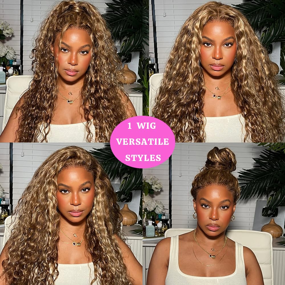 VNLQJXX Honey Blonde 360 wig 180 density for fullness and bounce