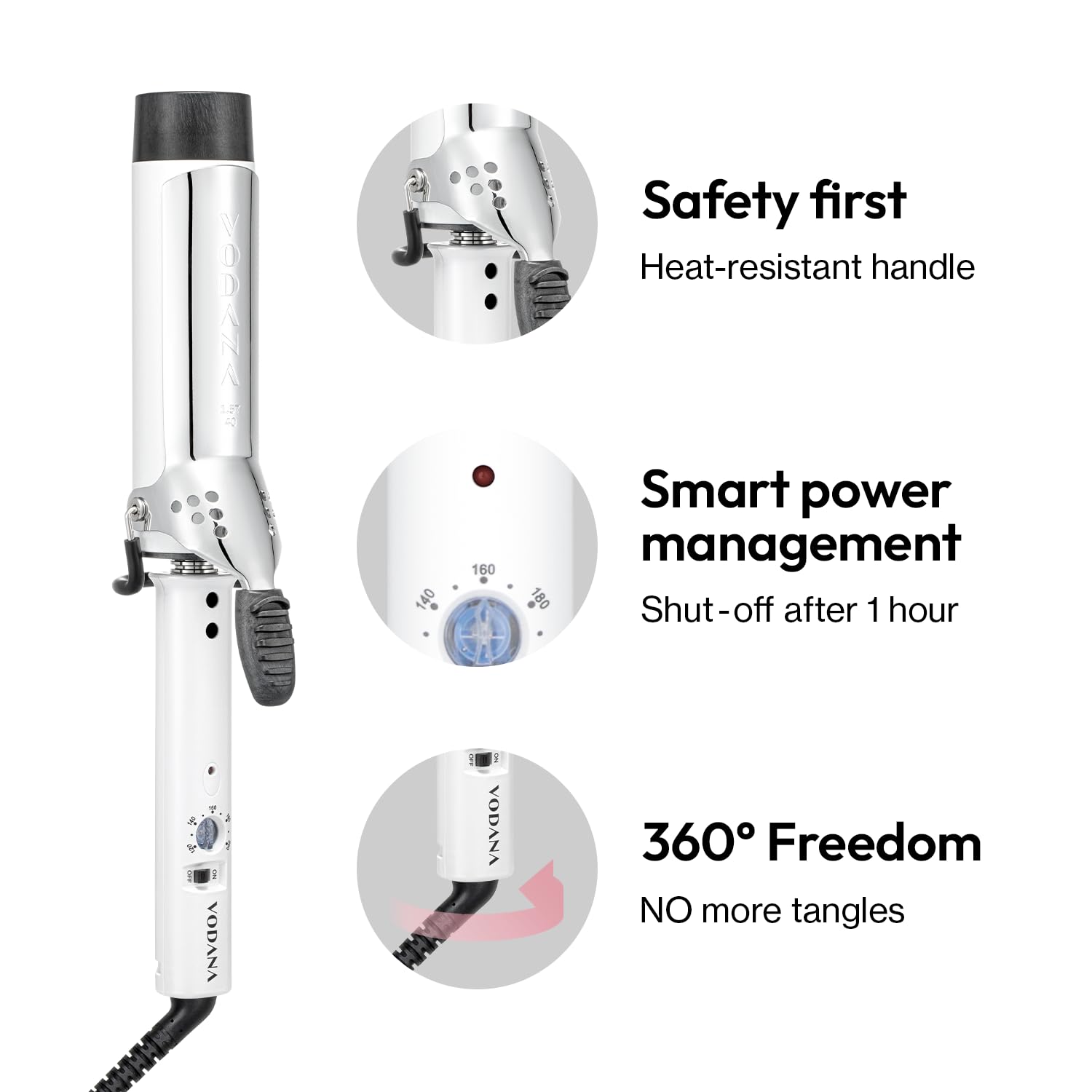 Vodana GlamWave white finish adds sleek professional look