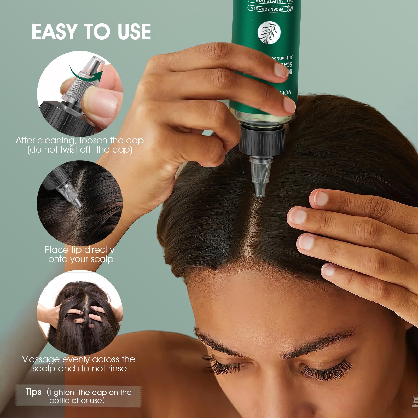 VOERUY Scalp Treatment packaging hero image emphasizes vegan cruelty-free formula.