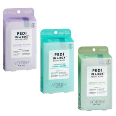 VOESH Pedi in a Box Lavender Relieve salt soak poured for detoxifying foot soak