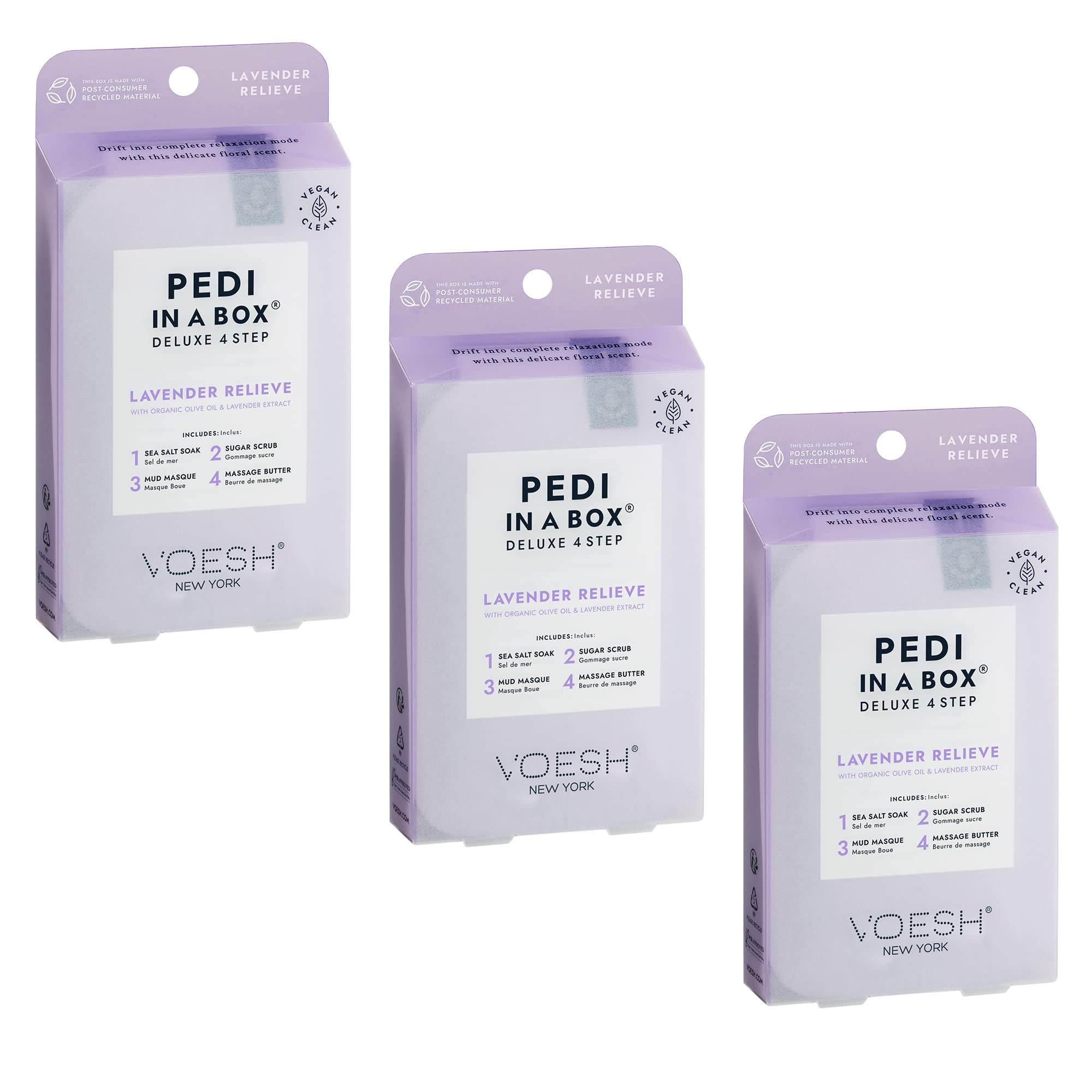 VOESH Pedi in a Box Lavender salt soak for detoxifying pedicure ritual
