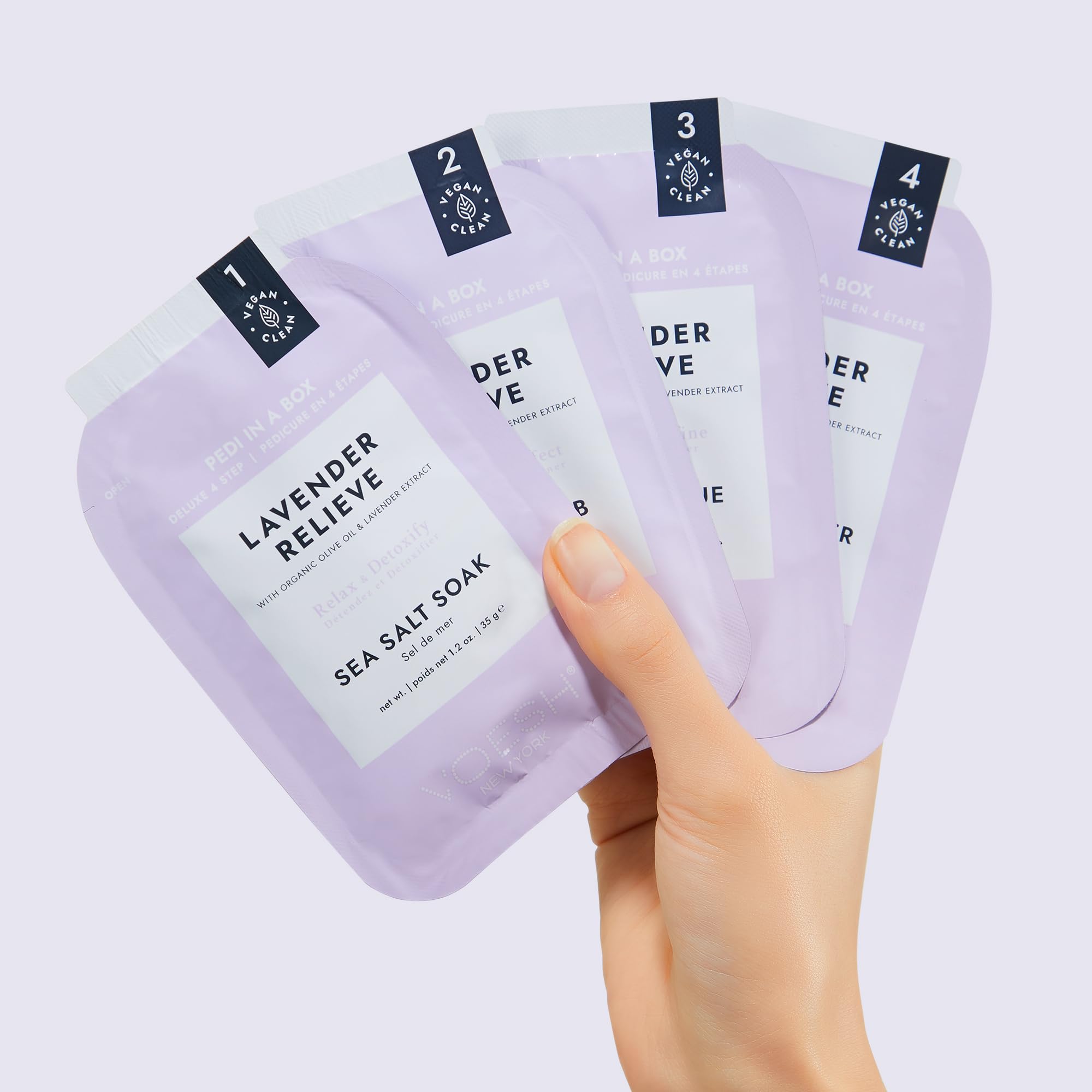 VOESH Pedi in a Box Lavender sugar scrub for exfoliation and smooth skin