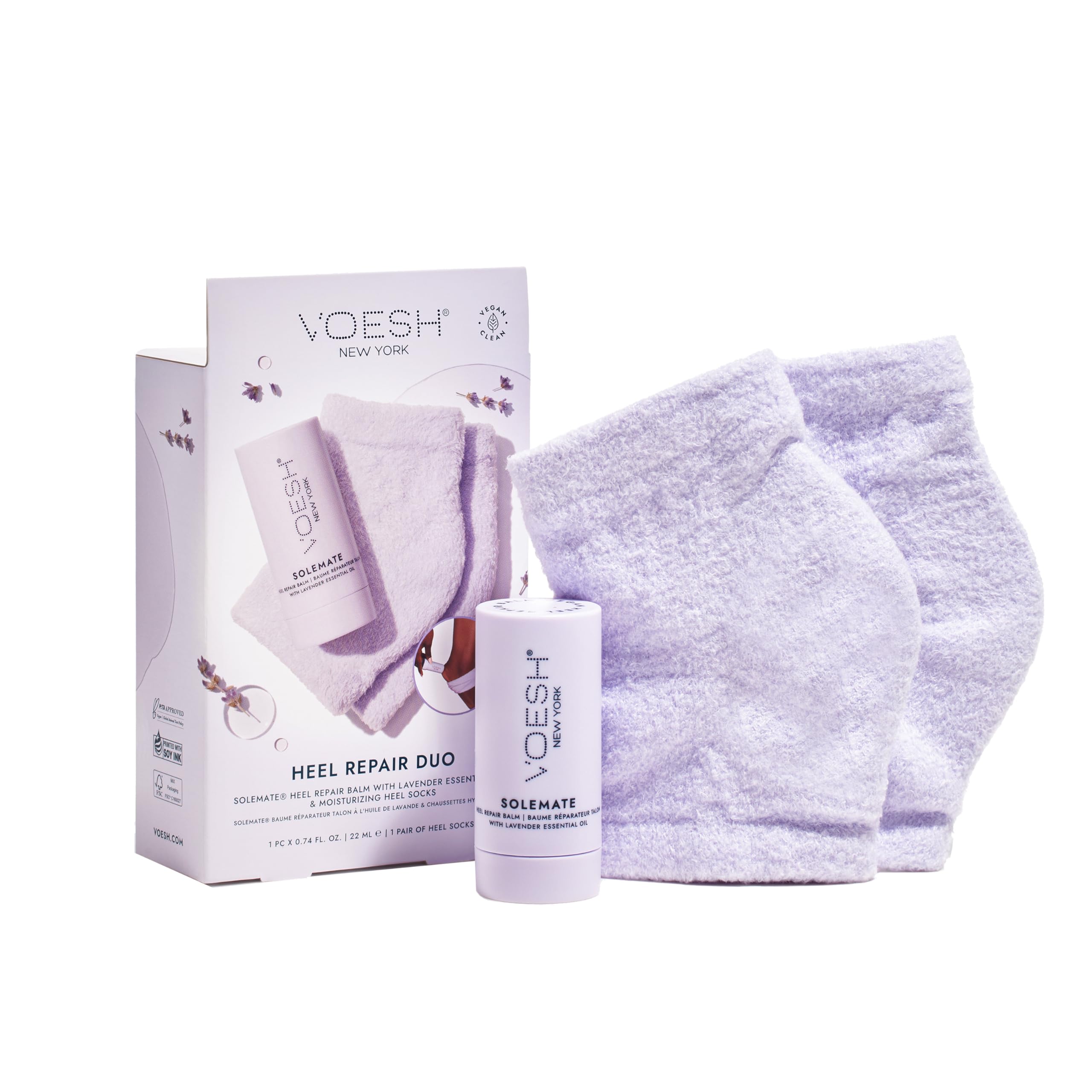 VOESH Solemate Heel Repair Balm stick ready for targeted hydration on dry heels.