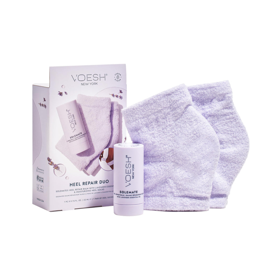 VOESH Solemate Heel Repair Balm stick ready for targeted hydration on dry heels.