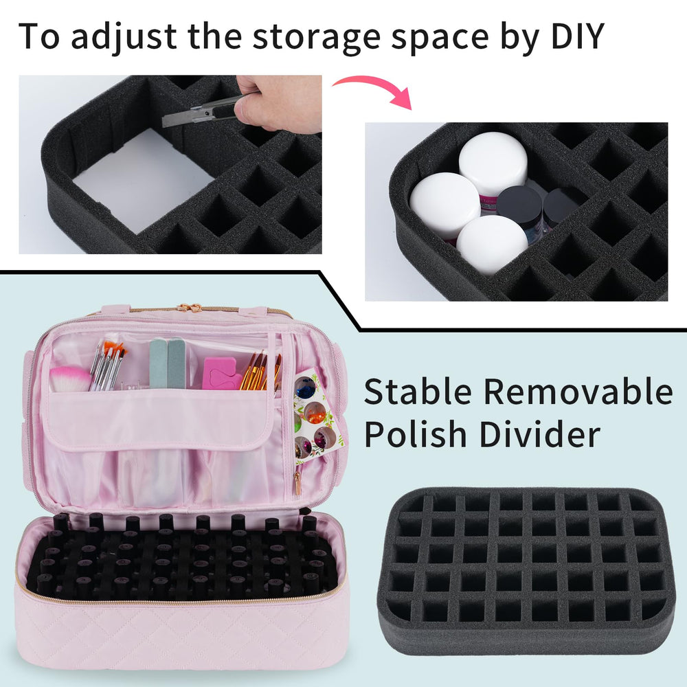VOFIpremiAm 40-bottle divider system organizes polishes neatly for quick access
