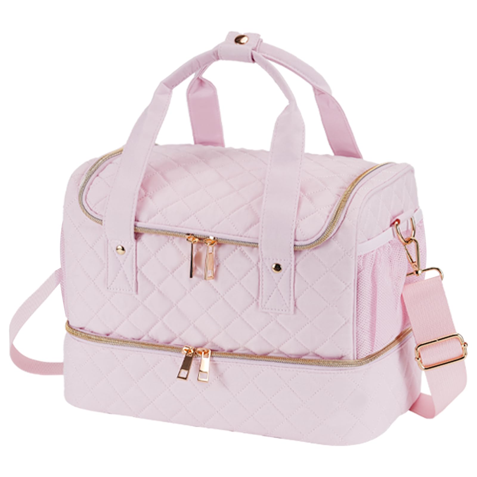 VOFIpremiAm nail polish organizer case pale pink highlights spacious interior for up to 50 bottles