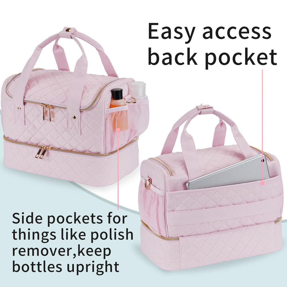 VOFIpremiAm side pockets feature leak-safe storage for remover and liquids