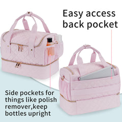 VOFIpremiAm side pockets feature leak-safe storage for remover and liquids